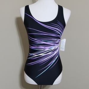 Purple brush strokes swimsuit